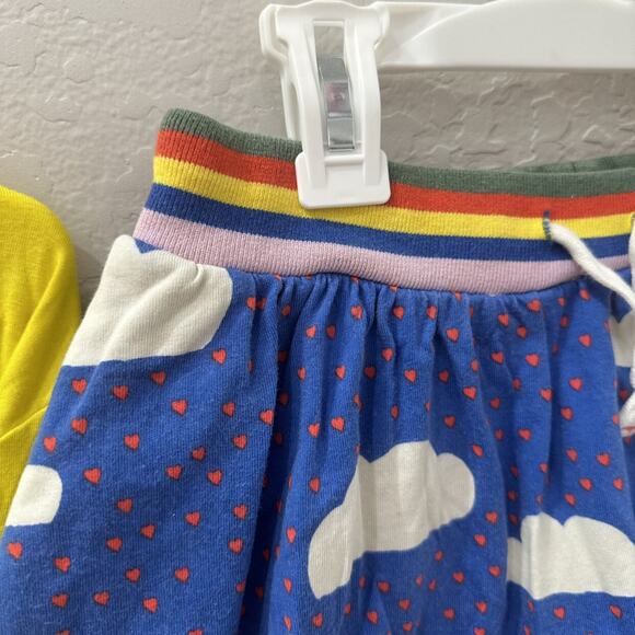 Mini Boden Yellow Ruffle Sleeve Shirt & Cloud Skort Outfit - Picture 6 of 10